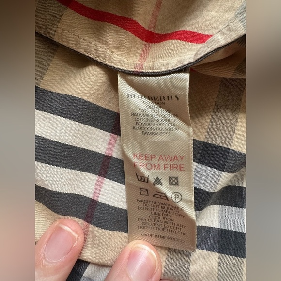 Burberry Plaid Long Sleeve Tie Front Shirt Dress - Picture 5 of 6